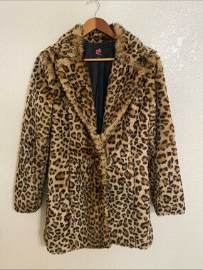 Leopard Print Faux Fur Coat